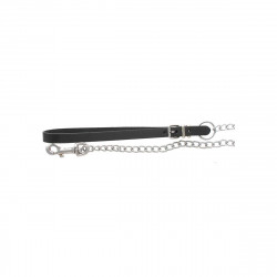 LAISSE CUIR CHAINE FINE NOIR