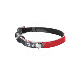 Collier chat cuir synthétique avec porteadresse