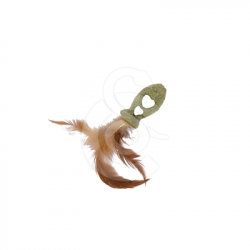 Jouet chat Wouapy : poisson en herbe à chat à plumes
